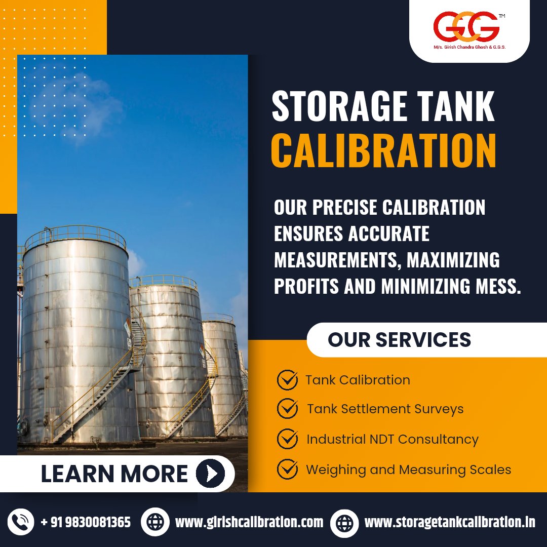 Don't let inaccurate tank readings sink your profits! Our precise calibration ensures accurate inventory, preventing costly leaks and maximizing your bottom line. Learn more: storagetankcalibration.in #StorageTankCalibration #GirishCalibration #GirishChandraGhosh