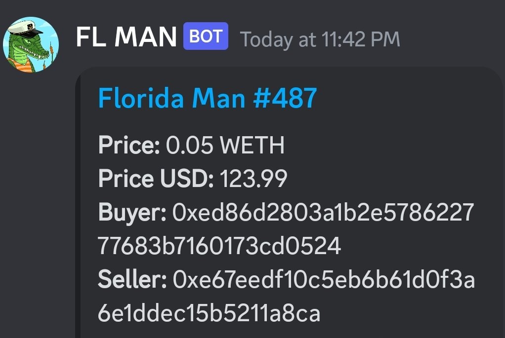 FlmanSales's tweet photo. 🚀  @FLmanNFTs #497
487 SOLD FOR .05 $ETH 📈 

It's #SimpleSaturdays here at  #FloridaMan 

🚨 WHO'S NEXT? 👇 🦜 https://t.co/IIJEqcaVCL