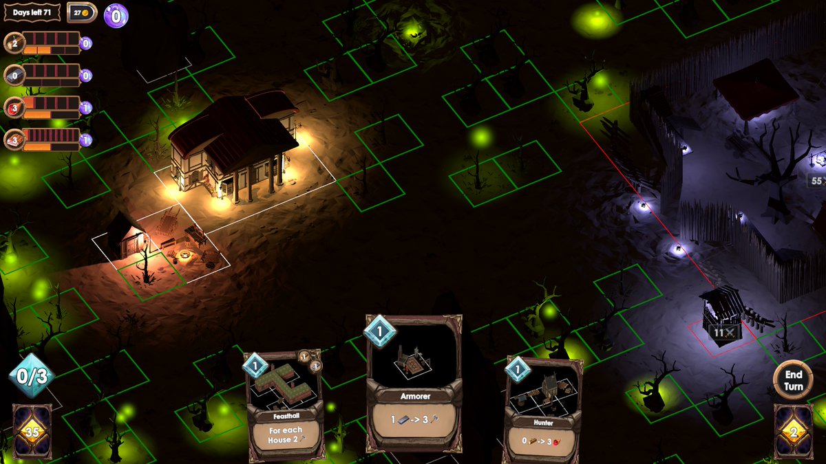 This week I been working on a new UI. Tried to make it fill less screen space. Additionally resource gathering got reworked too, now working on balancing all the buildings with the new system.    

#ScreenshotSaturday #indiegame #IndieDevs