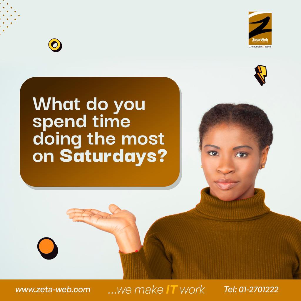 zetawebnigeria's tweet image. Tell us what you spend time doing the most on Saturday? 

For us it’s relaxing 😎 😴 🛌

#surfthenet #hotweather #surfuncaged #moviesnight #gaming #unwind #exerecise #yoga #unwind #stretch #relax #chill #letyourhairdown #lazyweekend #netflixandchill #happiness #dstvcatchup