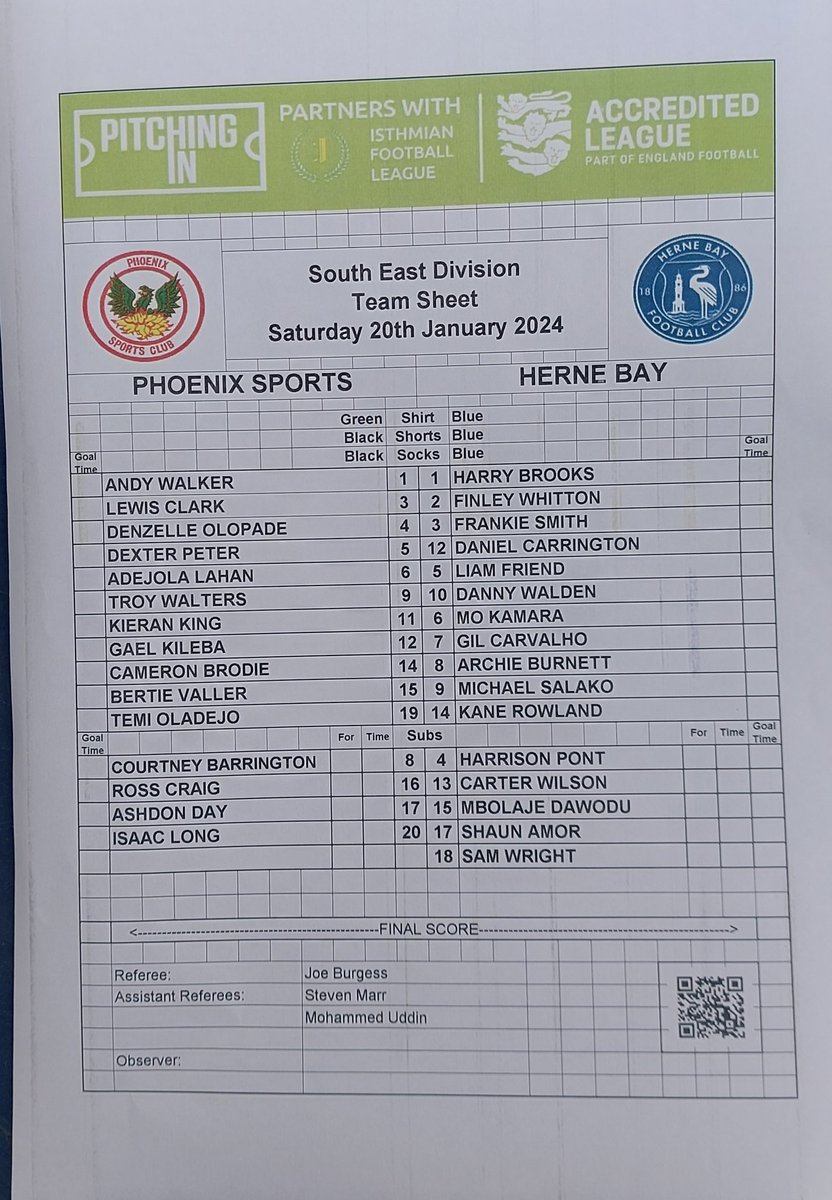 #RoadTrip Today, @HerneBayFC are at the Christopher Russell Stadium, Barrnehurst, to face @phoenixsport82 in an @IsthmianLeague SE Division game. Can #TheBay make it 4 wins in a row? On-line programme only. Teamsheet acquired. @nlprogs @NonLeagueCrowd