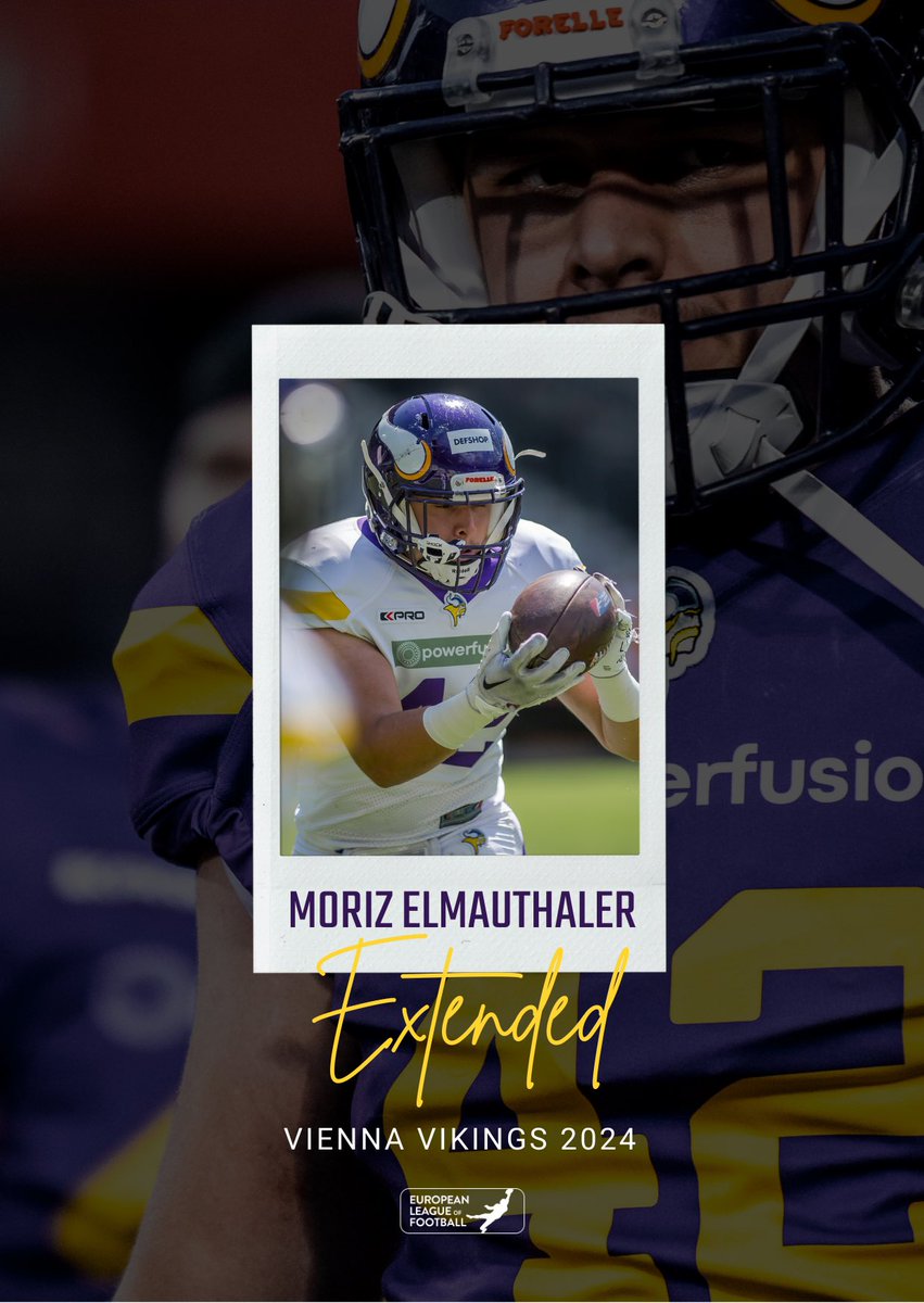 #Extended 💜😤 Season 3 loading with LB Moriz Elmauthaler! @moriz_michael remains a Viking and re-signs with us for the upcoming @ELF_Official season. #PurpleReign #ViennaVikings #VIKsigning #ELF2024 📸 @HJirgal, F.Noever