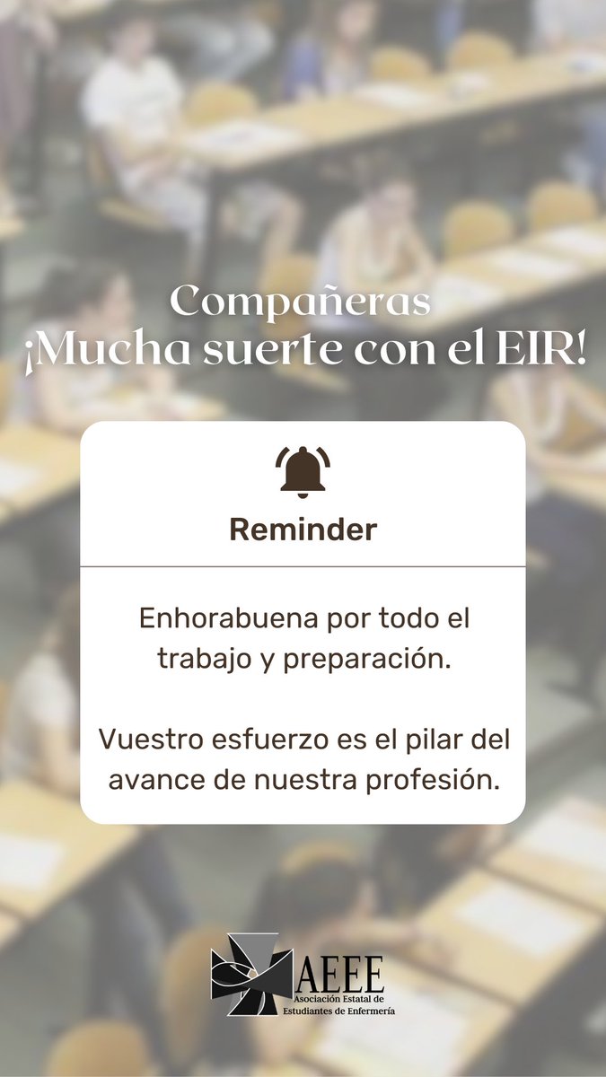 ¡Mucho ánimo a todas las personas que os estais presentando hoy al EIR!