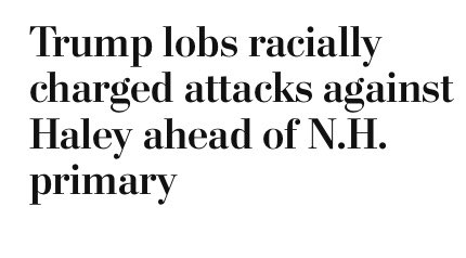 The phrase “racially charged” has 15 characters plus a space. The word “racist” has only 6 characters. So why would @washingtonpost headline writers choose “racially charged” over “racist”? Other than cowardice, I mean.