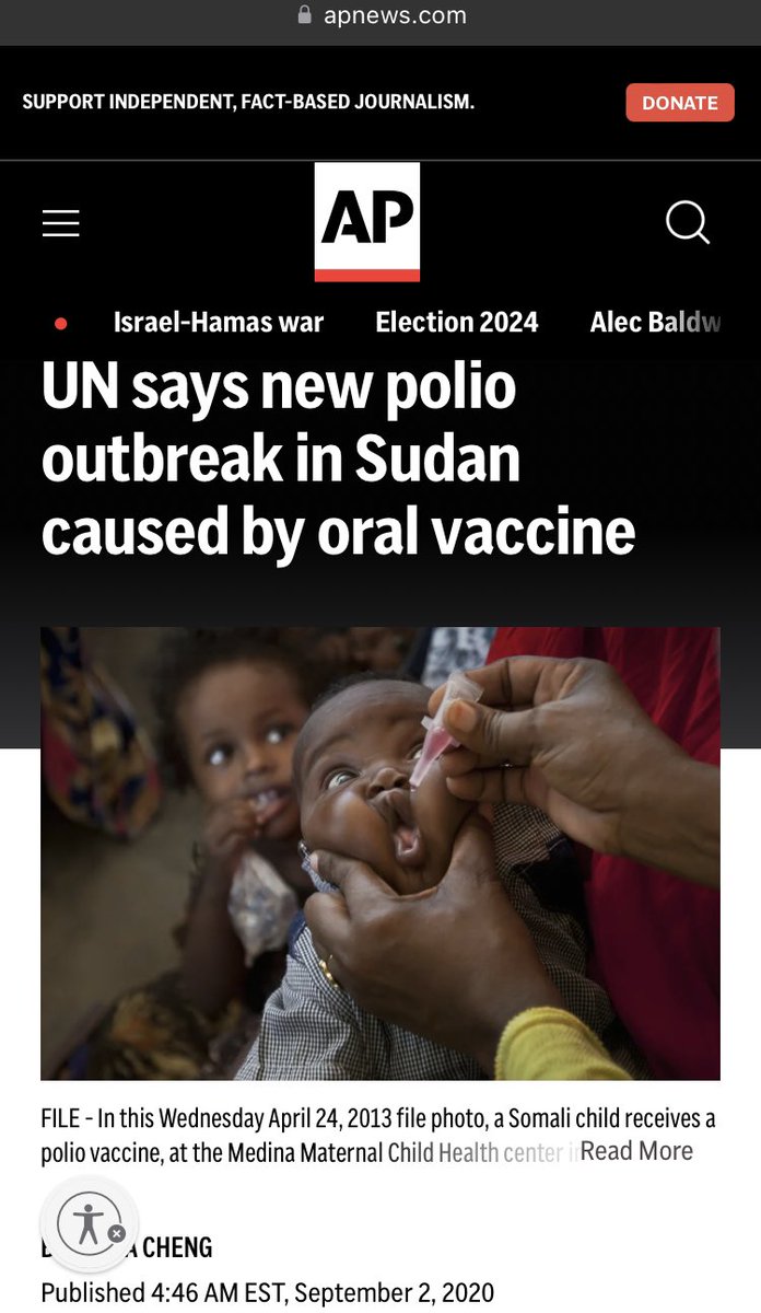 @IanCopeland5 UN says new polio outbreak in Sudan caused by oral vaccine @DrMcThickens apnews.com/article/virus-…