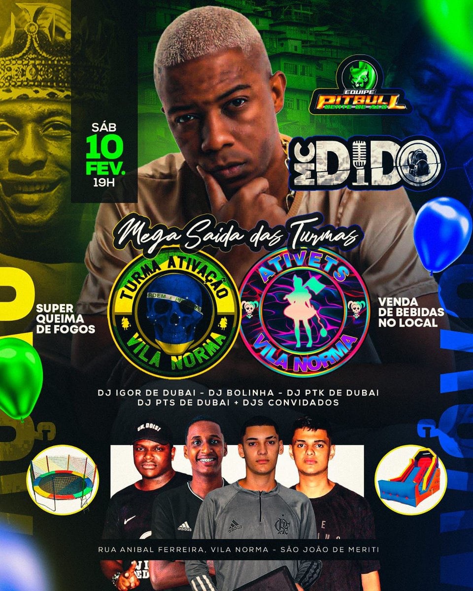 AtivacaoDaVn2's tweet photo. SAIDA DAS TURMAS ATIVAÇAO E ATIVET'S

✅ BRINQUEDOS LIBERADO PARA AS CRIANÇAS 

💥 SUPER QUEIMA DE FOGOS

🔊 EQUIPE PITBULL

🍻 BEBIDAS A VENDA NO LOCAL

🎒MC DIDO LANÇANDO SO AS RELIKIA

🕺🏽DJS TOCANDO TODOS RITMOS

📅 DIA 10/02 APARTI DAS 19:00

RUA ANIBAL FERREIRA VILA NORMA📍 https://t.co/rgVG1TkGSa