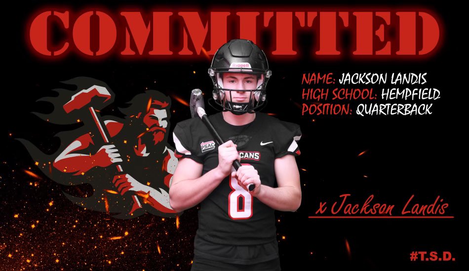 Jackson Landis (@jackson_landis8) on Twitter photo I am beyond blessed and honored to announce my commitment to California University of Pa. Thank you to everyone who was helped me along the way. Can’t wait to get to work! <a href="/CoachSalsCalU/">Chad Salisbury</a> <a href="/ddstokes124/">Darryl Daniel</a> <a href="/grip_n_rip_prep/">Grip N Rip Football Prep</a> <a href="/MrEagerHHS/">George Eager</a> <a href="/SVSQB/">Coach Jim Cantafio</a> I am beyond blessed and honored to announce my commitment to California University of Pa. Thank you to everyone who was helped me along the way. Can’t wait to get to work! <a href="/CoachSalsCalU/">Chad Salisbury</a> <a href="/ddstokes124/">Darryl Daniel</a> <a href="/grip_n_rip_prep/">Grip N Rip Football Prep</a> <a href="/MrEagerHHS/">George Eager</a> <a href="/SVSQB/">Coach Jim Cantafio</a>