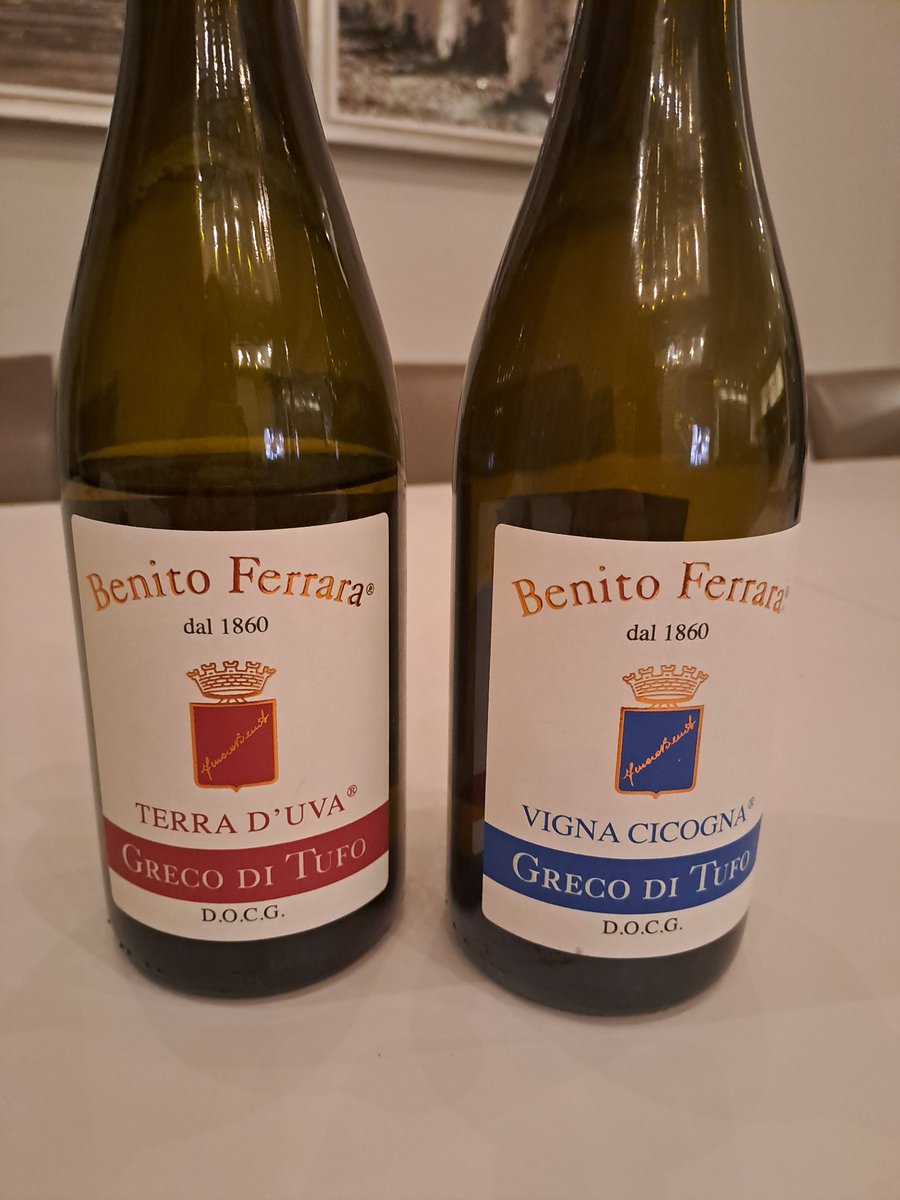 great contrast of #grecoditufo. the terra d'uva all stone fruit with none of the zesty appeal of the cicogna