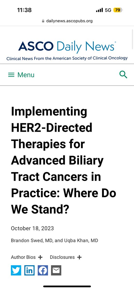 Congrats to @mdmanishshah and Brandon Swed and Uqba Khan on their  @ASCOPost articles at #GI24. #esophagealcancer #biliarycancer #gallbladder #her2mutation @WCMGIcancer 
way to represent @WeillCornell