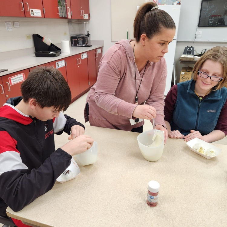 Earlville9's tweet photo. We completed our first week of HS Exploratory Learning. We surveyed the HS students to find their interests and every week the students can sign up to pursue activities of interest. This first week was cooking- the students made and decorated cake pops. https://t.co/uJJ5OqRwxZ
