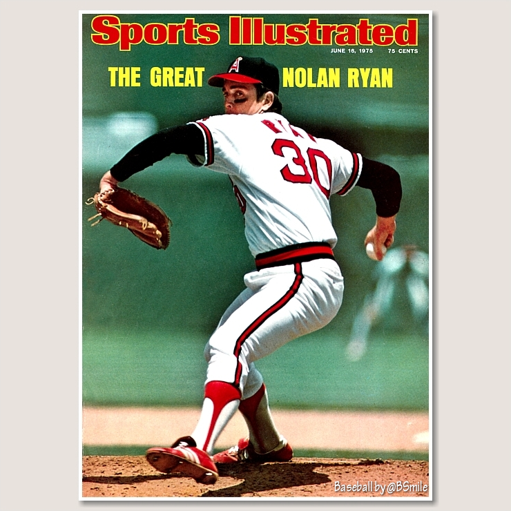 BSmile's tweet photo. βThe Great Nolan Ryan", California #Angels (Sports Illustrated - June 16, 1975) βΎοΈ #MLB #Baseball #Legend #History #RIPSI https://t.co/hHZ9Jqq42V