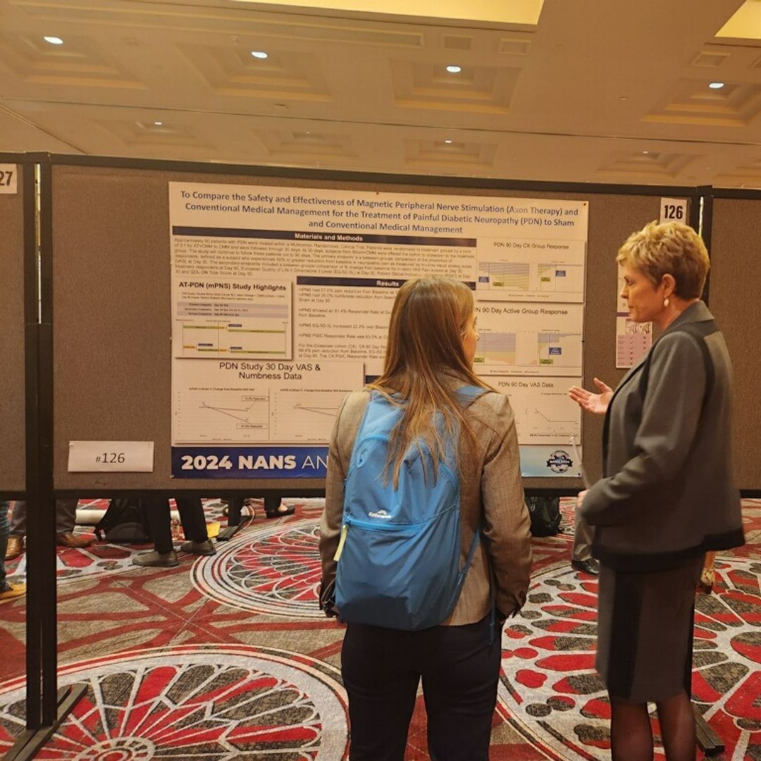 GREAT DAY AT NANS 2024!! 

We had a successful day yesterday. Dr. Lora Brown presented her poster, and Dr. Marshall Bedder had an e-poster.

#neuromudulation #mPNS #veterans #AxonTherapy #therapy #limbpain #postamputation #neuropathy #DOD #VA #Neuralace #NANS #NANS2024