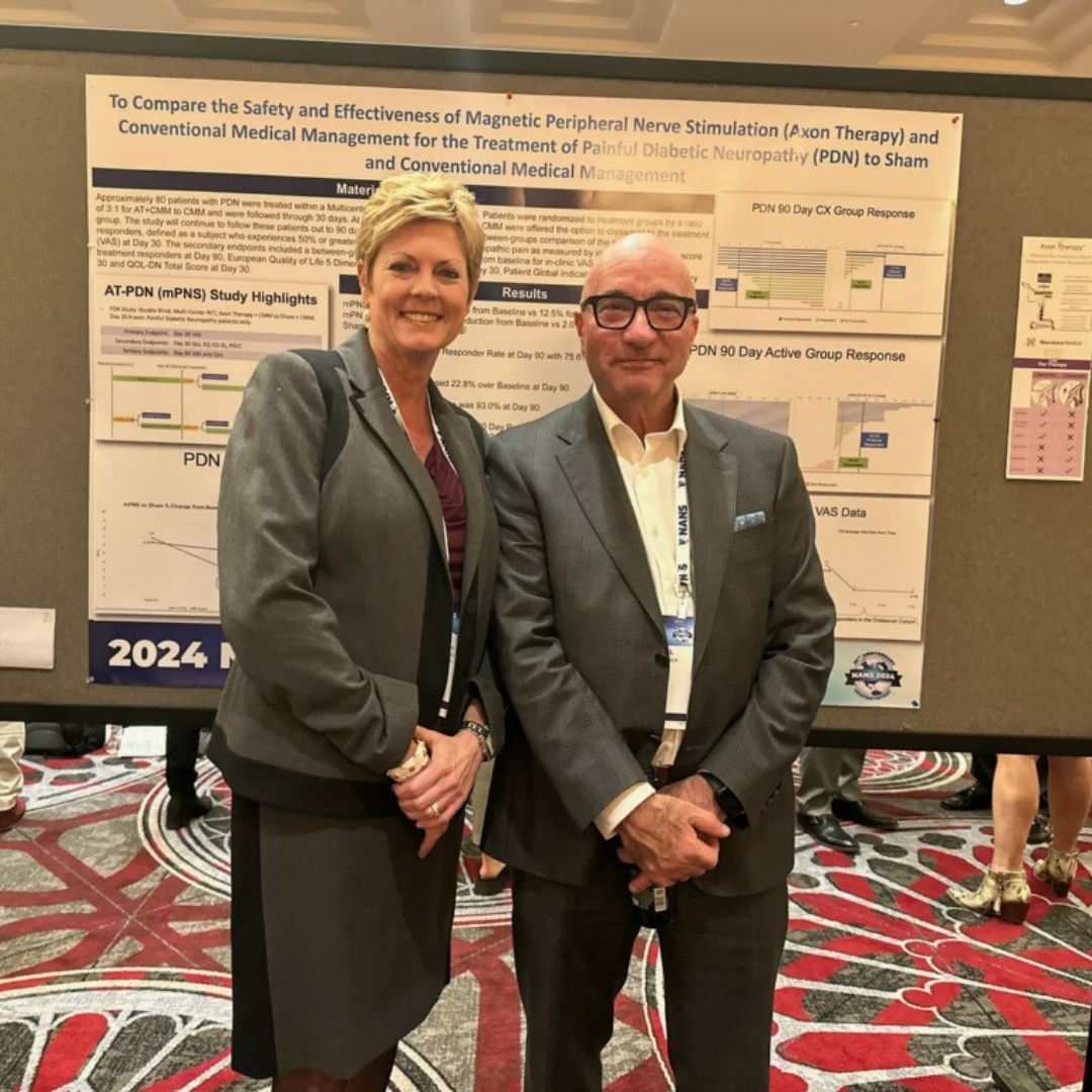 Neuralace's tweet photo. GREAT DAY AT NANS 2024!! 

We had a successful day yesterday. Dr. Lora Brown presented her poster, and Dr. Marshall Bedder had an e-poster.

#neuromudulation #mPNS #veterans #AxonTherapy #therapy #limbpain #postamputation #neuropathy #DOD #VA #Neuralace #NANS #NANS2024 https://t.co/YjdPvkiZ9H