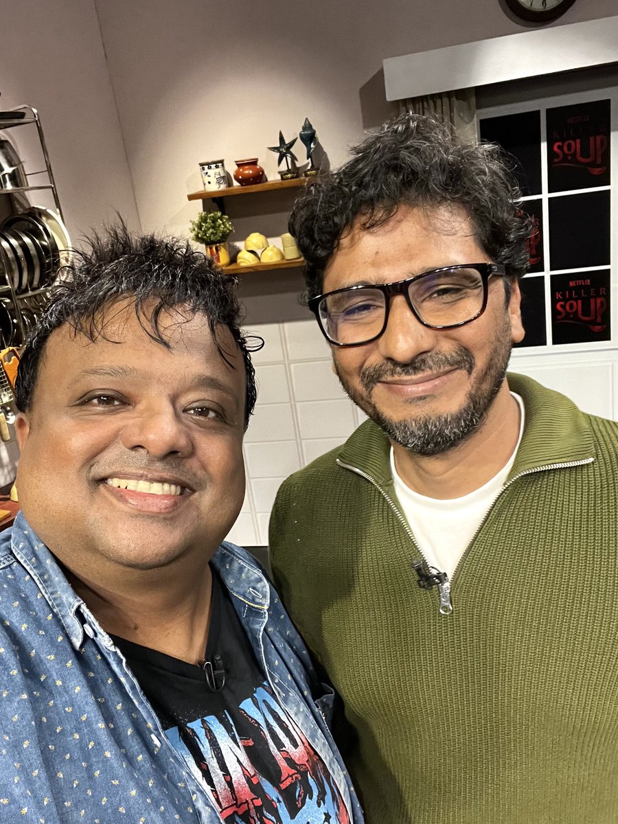 HrishiKay's tweet photo. #KillerSoupReview I love that @konkonas s terrible cook is ignited with the passion of starting a fine dining gourmet restaurant, @KaniKusruti s sedate office admin lady suddenly breaks out into #kalaripayattu in an action sequence, @BajpayeeManoj s uncouth looking masseur is actually a successful ladies man, @follow_anbu s mofussil cop quotes #RobertFrost s poetry . And @SayajiShinde s shetty businessman uses the choicest of expletives to round off each of his sentences. @anulanavlekar is a surprise package and I’m positive we shall see more of her in the weeks & months to come. @LalDirector & @nasseractor show us why they are the big daddies of the acting department!