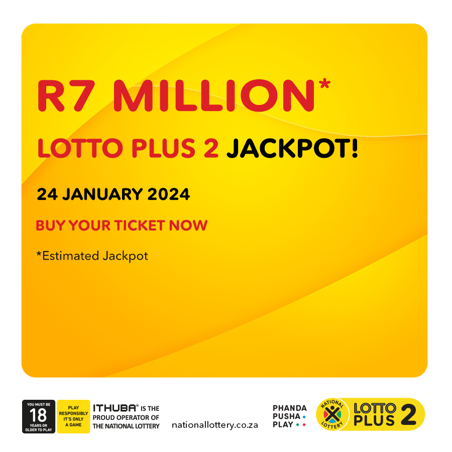 The #LOTTO, #LOTTOPLUS 1 & #LOTTOPLUS 2 estimated jackpots: #LOTTO: R13 Million #LP1: R9 Million #LP2: R7 Million for 24/01/24! #PhandaPushaPlay NOW bit.ly/LottoRegister