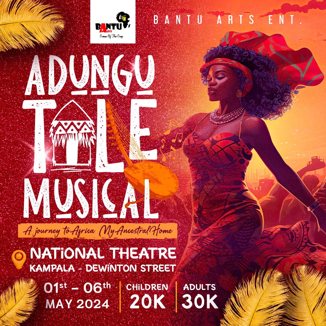 Come experience the adungu tale music on the 1st to the 6th of may on national theatre 

#workshops #Ukarts #ugandanarts #schoolworkshops #schools #African #Africa #LateLateShow #Trending #fypviraltwitter