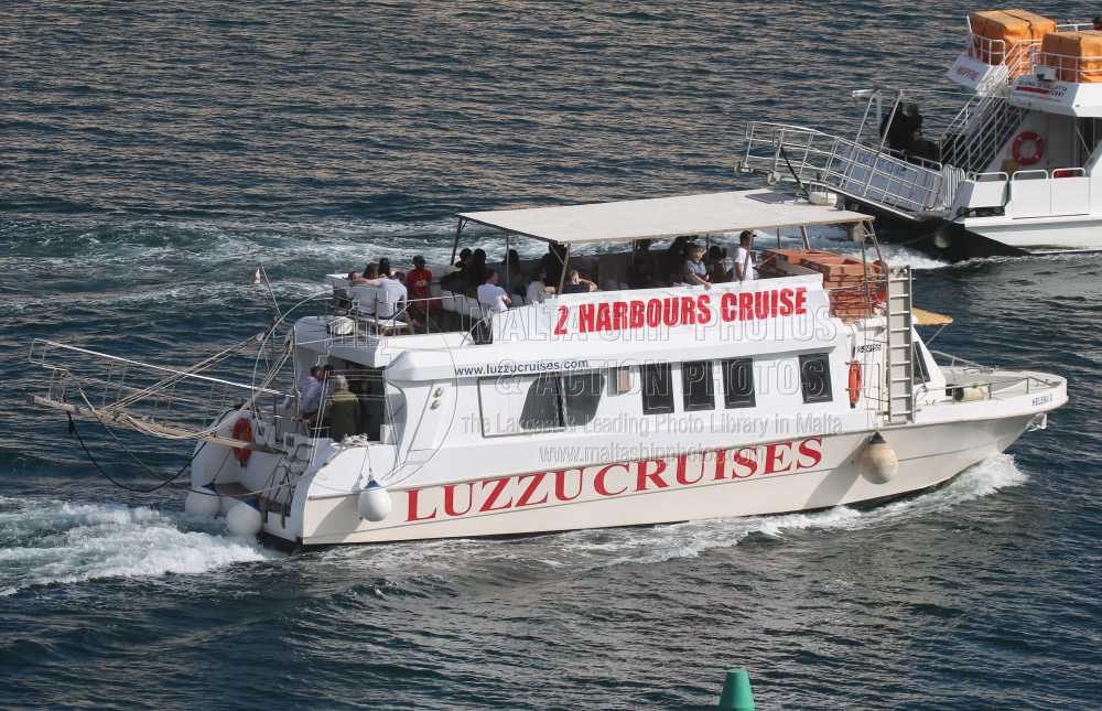 #LuzzuCruises #PassengerBoat #HELENA_G during #harbourtour #entering #grandharbourmalta - 20.01.2024 - www.maltashipphotos.com- NO PHOTOS can be used or manipulated without our permission