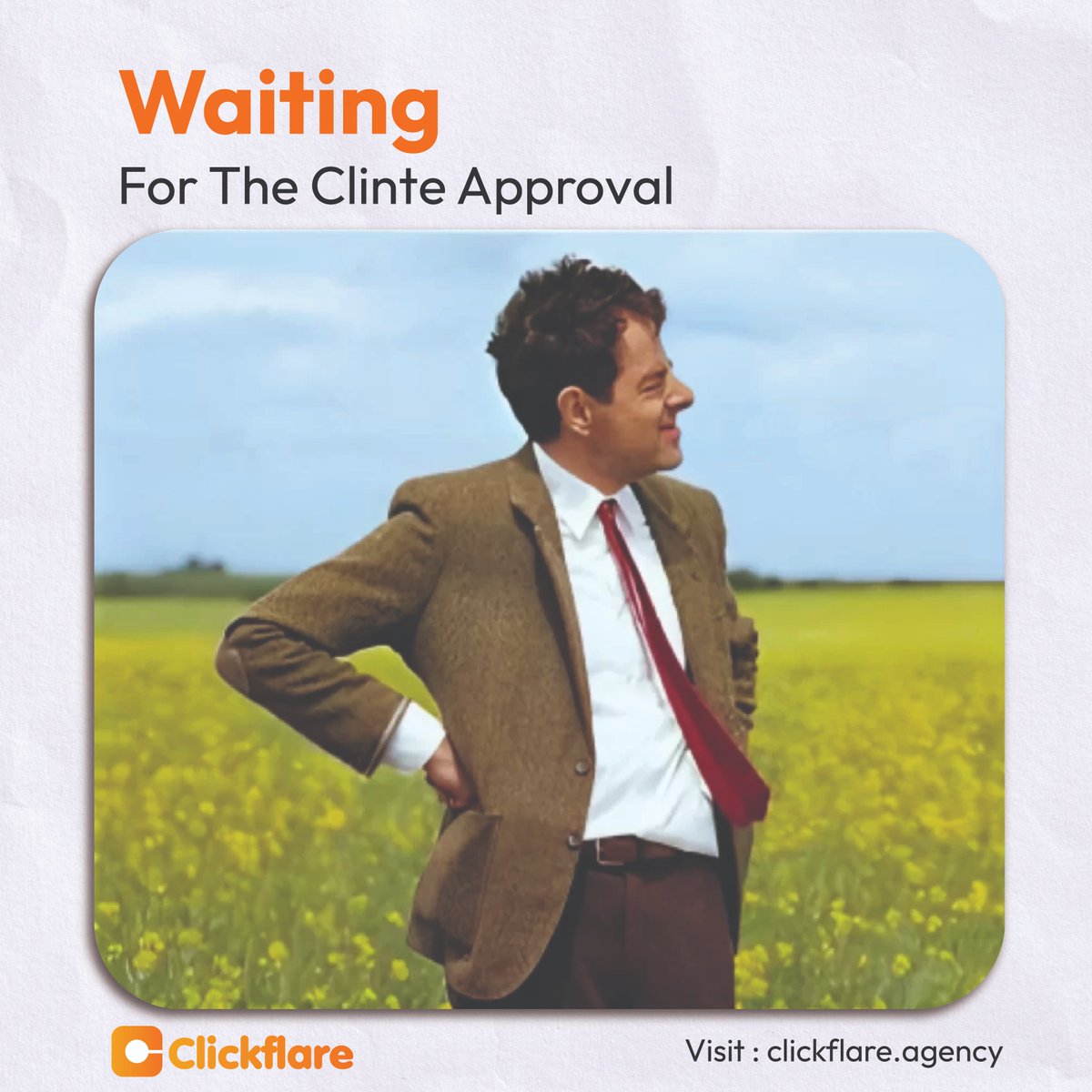 Client approval pending?🤣 Time for a ClickFlare twist!💪 
#ClickFlareCelebrates #ClientApprovalFun
#DigitalMarketingHumor #ClickFlareLaughs #ClientApprovalParty
#AgencyLifeHumor #MarketingLaughs #ClickFlareVibes
#ClientJoyMoments #WaitNoMoreSuccess #DigitalMarketing
#ClickFlare