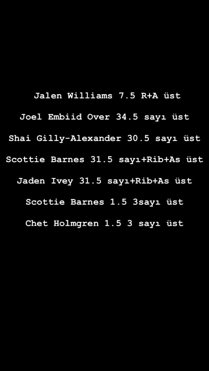 AnarsisTahmin's tweet photo. Nba oyuncu bahislerim bu şekilde çıktı ..
güvendiklerinize alın oynayın oranlar iyi 😌
#nba #nbabuild #nbabahis #nbatahmin #basketbol https://t.co/z9PcoV1YxS
