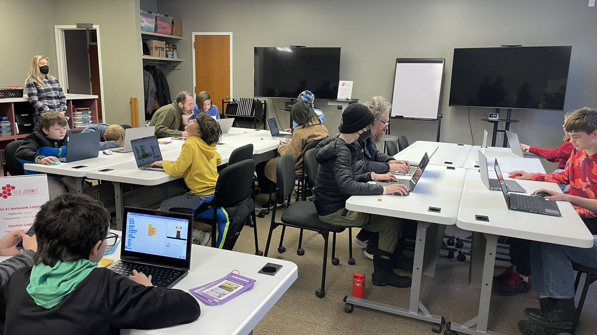 TechJourneyDSM's tweet photo. Big shout out to @c3_ftc for sharing their robots at today’s #coderdojo Des Moines meetup. One student was inspired to start programming a LEGO SPIKE Prime robot and showed off his code to the group.  #STEM #inspireyouth #IowaTech #DesMoines https://t.co/wfLfpT2tsf