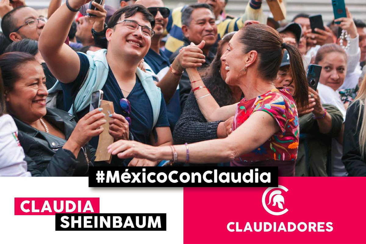 ¡Más fuertes 💪🏼 y unidos que nunca!
En la #4T avanzamos con paso firme triunfando en todas las encuestas con la doctora Claudia Sheinbaum 📊.
#MéxicoConClaudia 🙌🏼
#Claudiadores 🛡️