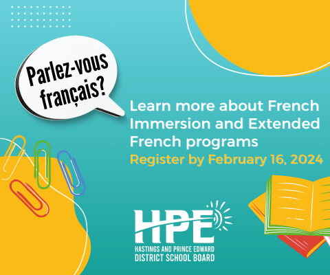 Interested in French Immersion or Extended French at elementary school? Information Nights happening now. Choose the night that fits your schedule, all presentations are the same. More online at hpeschools.ca/programs___lea…