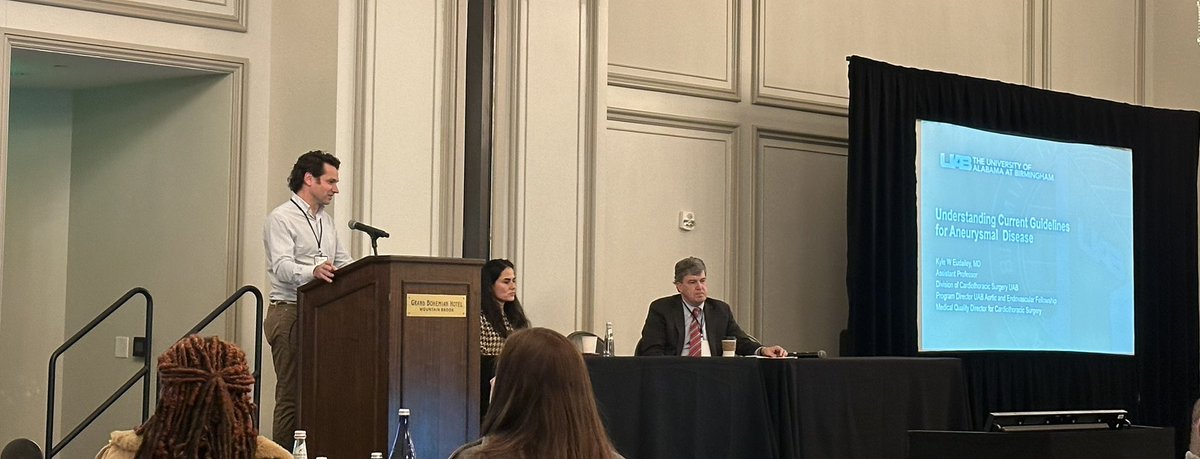 So excited to hear three #Titans of #AorticSurgery -@RootGal210 @KyleEudaileyMD and @Bamamd98 - absolutely amazing to have them on a panel together! 🫀@AlabamaACC