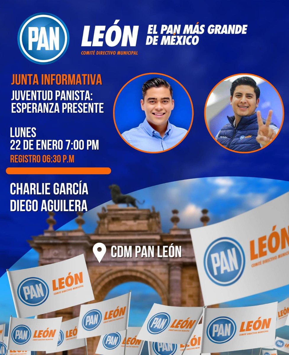 Nos vemos el lunes 
<a href="/PANLeonMx/">PAN León</a>
<a href="/Pilarortega/">Pilar Ortega</a>