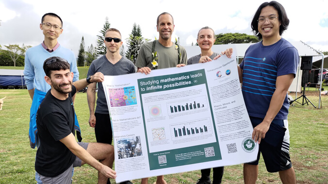 uhmanoa's tweet photo. Math on Maui: #UHManoa faculty, students spread knowledge and cheer - The @UHManoaMath team worked with keiki from Maui high schools and at Nāpili Noho ➡️ https://t.co/4OCJjw3Bgo #UHinTheCommunity https://t.co/UJvf7XGjmD