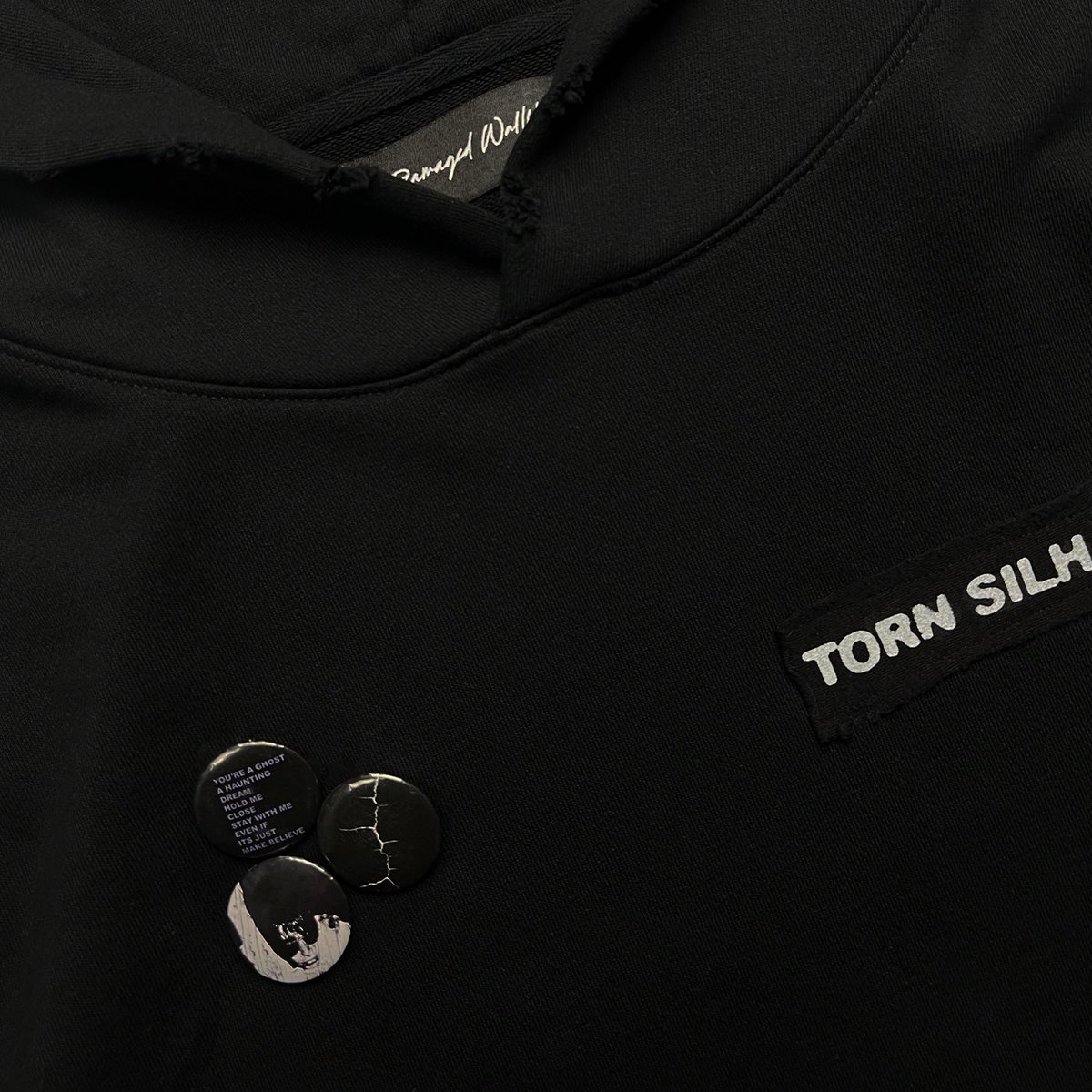 DamagedWallflow's tweet photo. ‘INTO THE VOID’ Patchwork Hoodie

- 16oz french terry cotton
- Screen printed patches
- 3 unique pins

Love this piece https://t.co/YVg5ZndLIp
