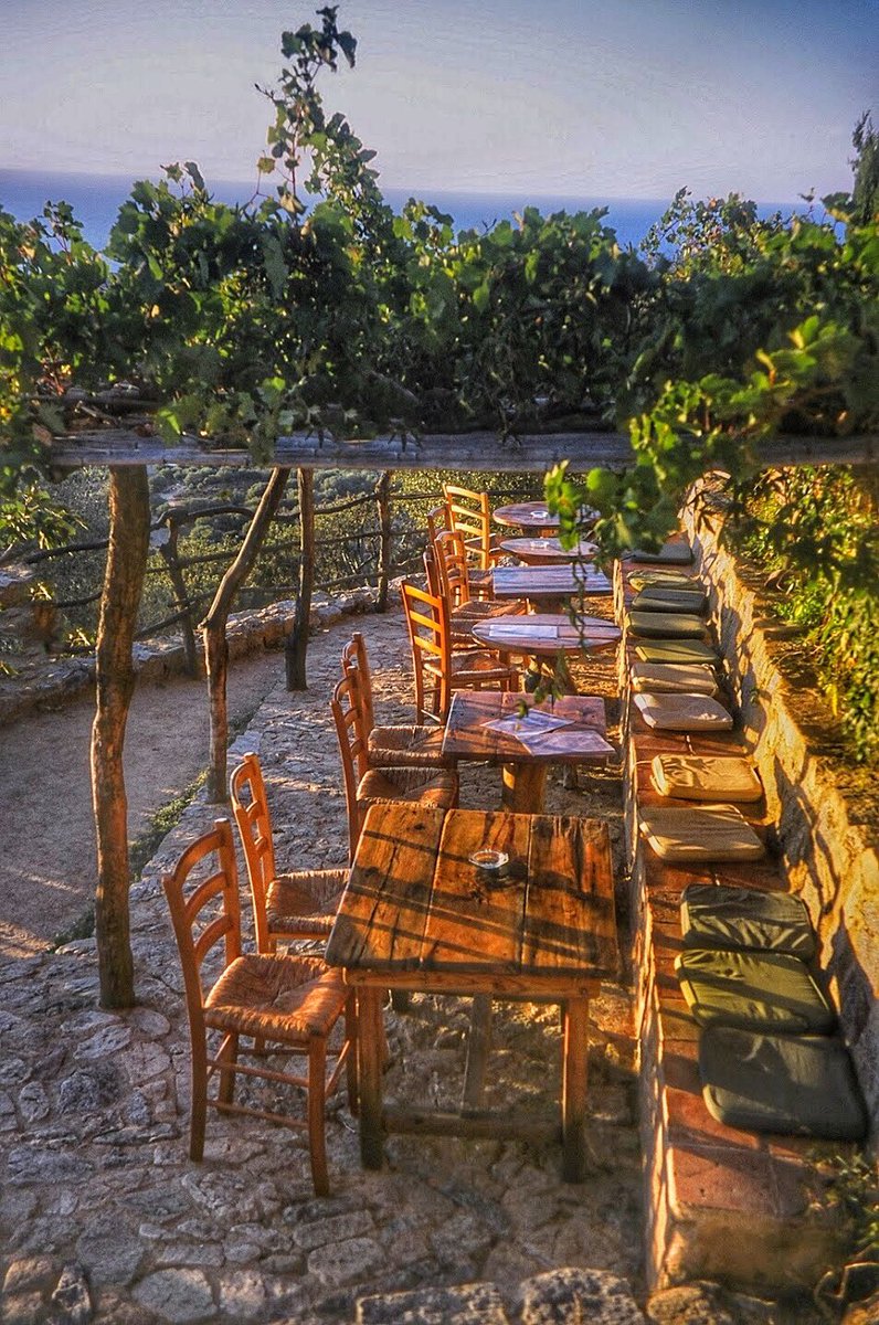 Corsica is one of my favorite places for handmade pottery and other crafts, fine wines, wildly scenic hiking trails and phenomenal cuisine. This is an image from one of the villages in La Balagne.