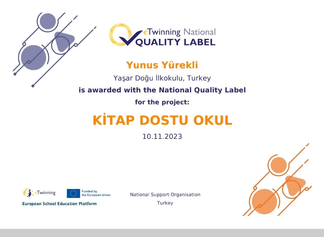 YASARDOGUI's tweet photo. Ulusal Kalite Etiketi ile ödüllendirilen  projemiz, Avrupa Kalite Etiketi ile de ödüllendirildi.Ogretmenlerimizi tebrik ediyoruz.@tcmeb @istanbulilmem @kagithane_mem https://t.co/7ec32dTZdd