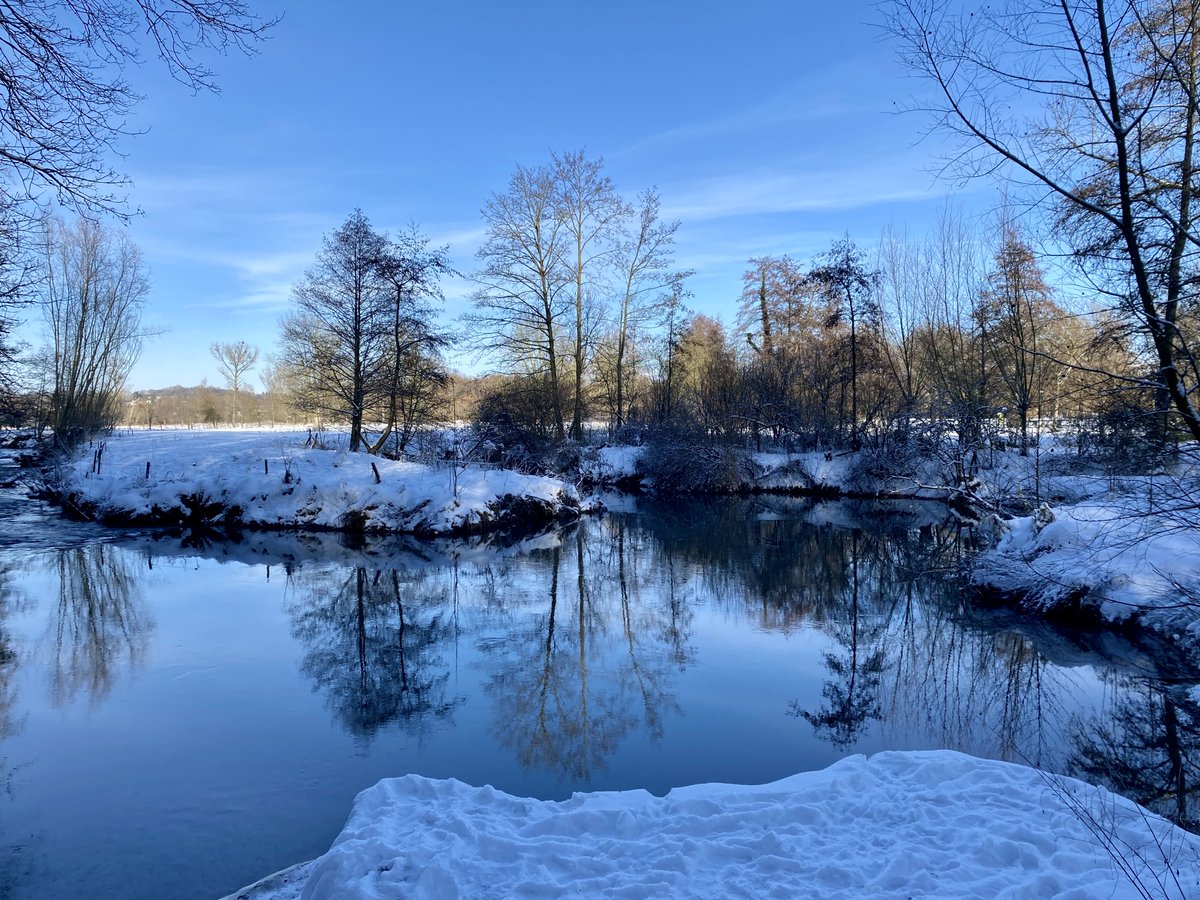 forgottenfield's tweet image. The winter water slow—
Like oil through the snow.