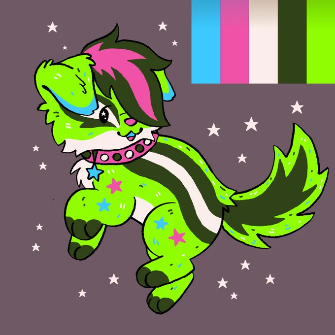 // eye strain !!neon rock chipmunk puppy!! :3c 