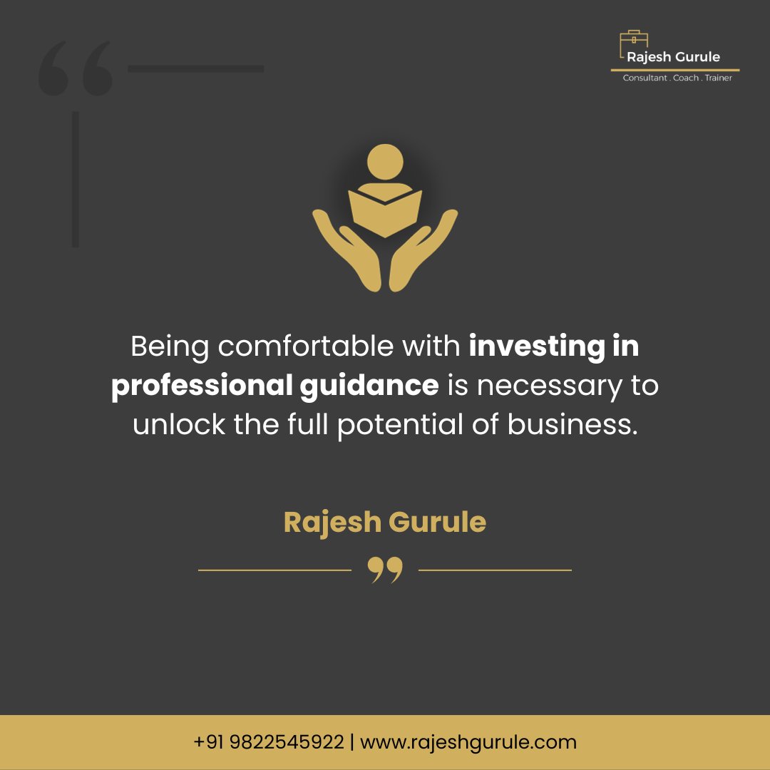 gurulerajesh's tweet image. 𝗕𝗲𝗶𝗻𝗴 𝗰𝗼𝗺𝗳𝗼𝗿𝘁𝗮𝗯𝗹𝗲 𝘄𝗶𝘁𝗵 𝗶𝗻𝘃𝗲𝘀𝘁𝗶𝗻𝗴 𝗶𝗻 𝗽𝗿𝗼𝗳𝗲𝘀𝘀𝗶𝗼𝗻𝗮𝗹 𝗴𝘂𝗶𝗱𝗮𝗻𝗰𝗲 𝗶𝘀 𝗻𝗲𝗰𝗲𝘀𝘀𝗮𝗿𝘆 𝘁𝗼 𝘂𝗻𝗹𝗼𝗰𝗸 𝘁𝗵𝗲 𝗳𝘂𝗹𝗹 𝗽𝗼𝘁𝗲𝗻𝘁𝗶𝗮𝗹 𝗼𝗳 𝗯𝘂𝘀𝗶𝗻𝗲𝘀𝘀 !

Rajesh Gurule
Consultant. Coach. Trainer
91 9822545922