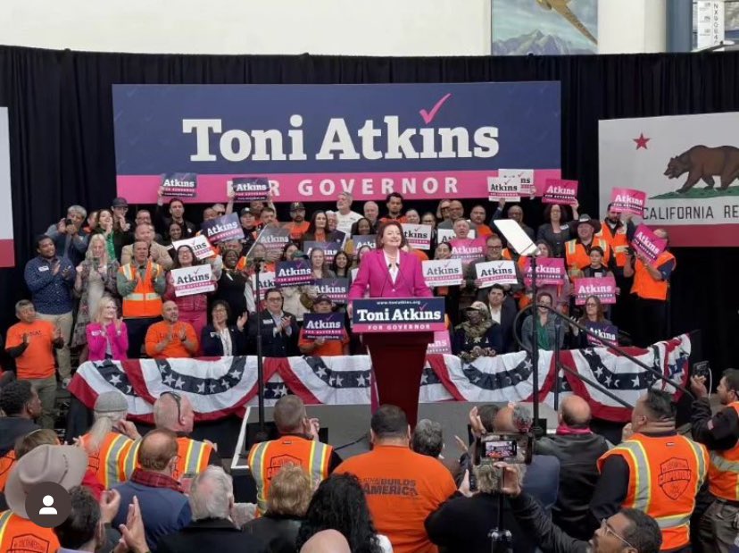 ICYMI: State Senate Pro Temp Toni Atkins is officially running for Governor of California in 2026!