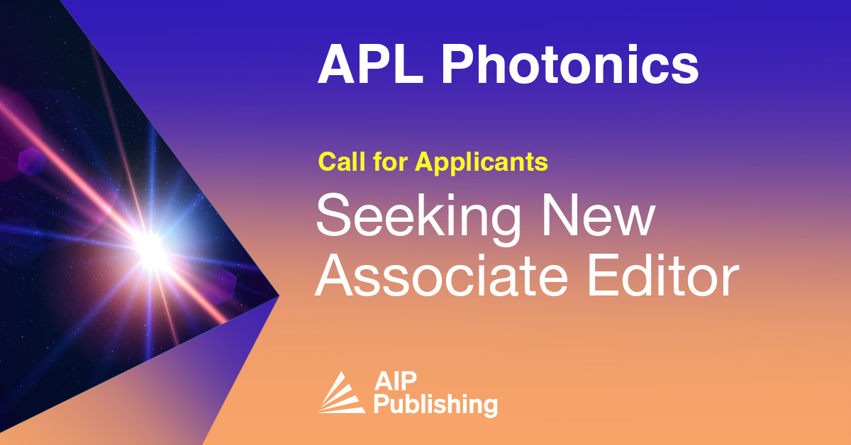 aplphotonics's tweet photo. Come join a team of leading experts in their fields as the next Associate Editor for @APLPhotonics Learn more and apply today! #LaserScience #UltrafastOptics
๐ https://t.co/8kDBvLFsJo https://t.co/A5gHtHvTNZ