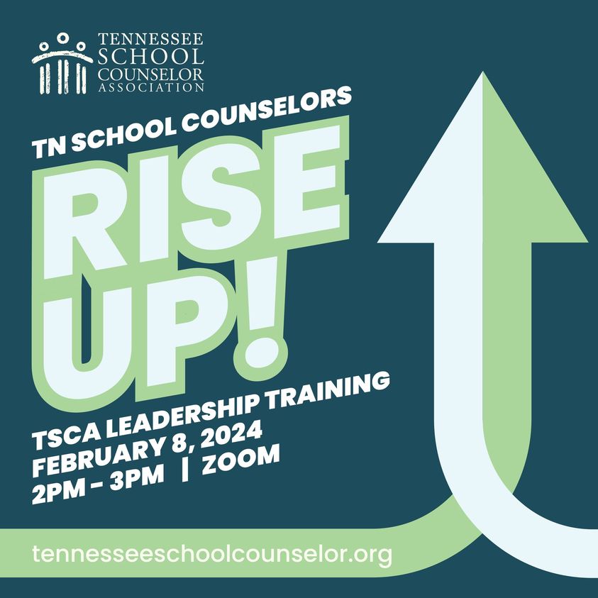 Tennessee school counselors, it's time to RISE UP and take ownership of your school counseling association! Join SCOY Meredith Draughn on February 8 for a FREE one-hour webinar that will ignite your passion to lead with purpose and impact. register here-&gt; tr.ee/B_HqKStYz6