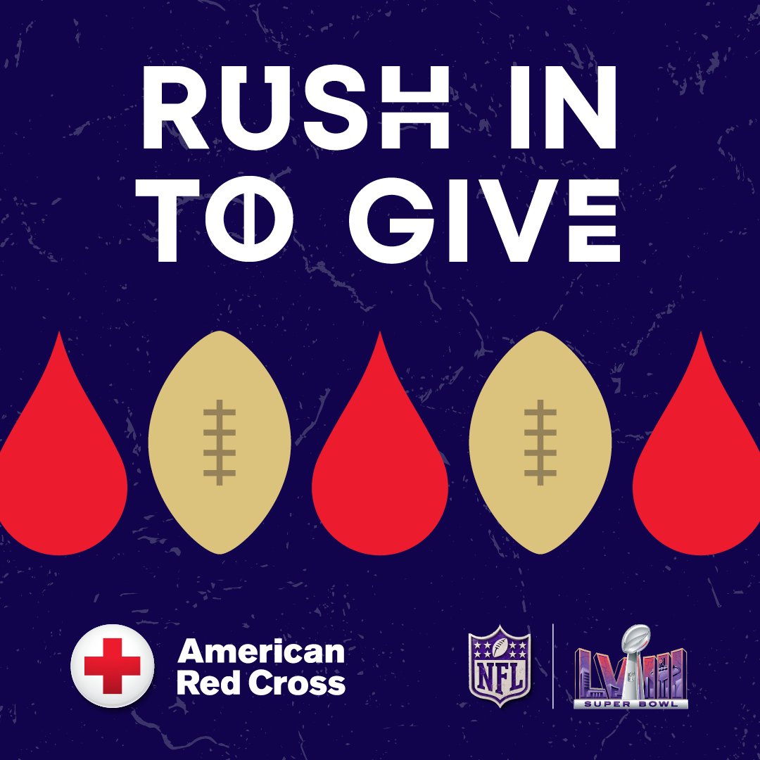 The <a href="/RedCross/">American Red Cross</a> is rallying the team to overcome an emergency blood shortage! Please get off the sidelines &amp; give blood ASAP. When you come to give in January, you'll automatically get a chance at a getaway to #SuperBowl LVIII in Las Vegas. Give: rcblood.org/3gZzuZ5
#Sponsored