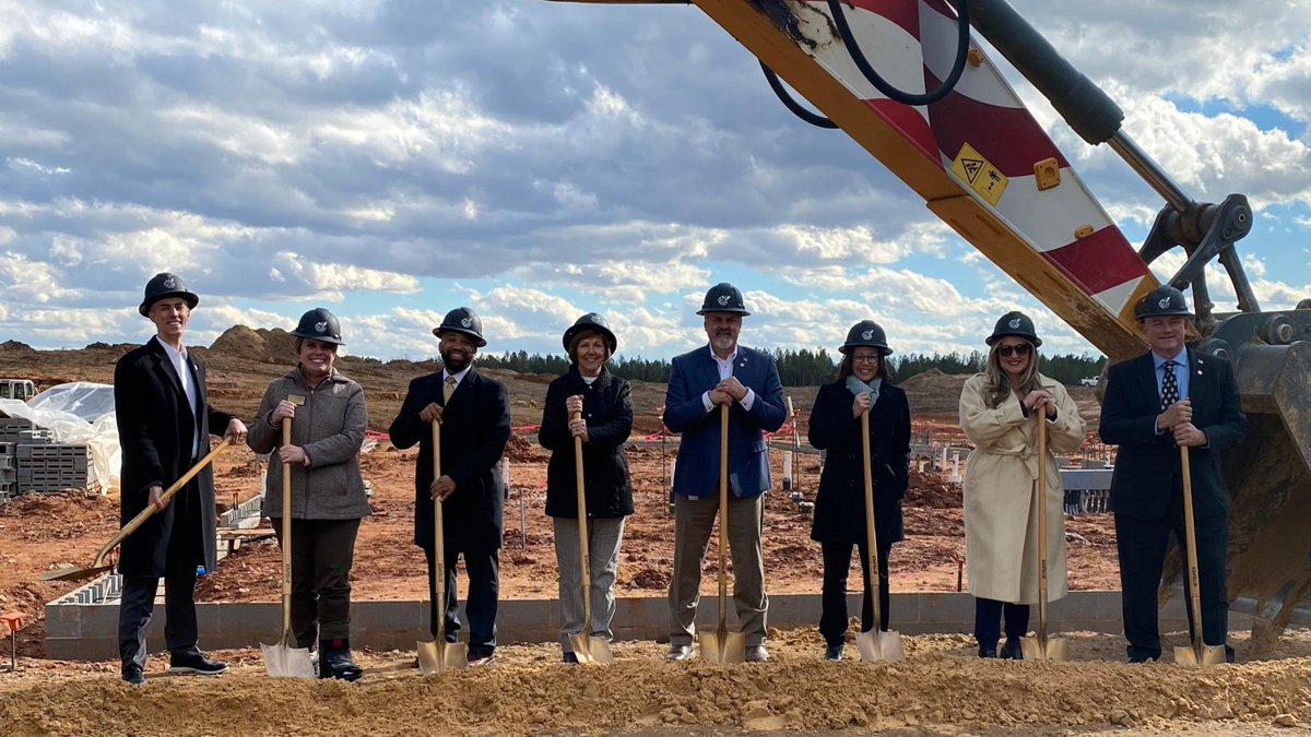 WakeGOV's tweet photo. It's official! Big things are happening in @ToHollySprings 👀 

#WakeCounty leaders joined our local partners yesterday afternoon to celebrate the groundbreaking for Fire Station 3. Construction is now officially underway! 👷 https://t.co/2tk1gdAIt2