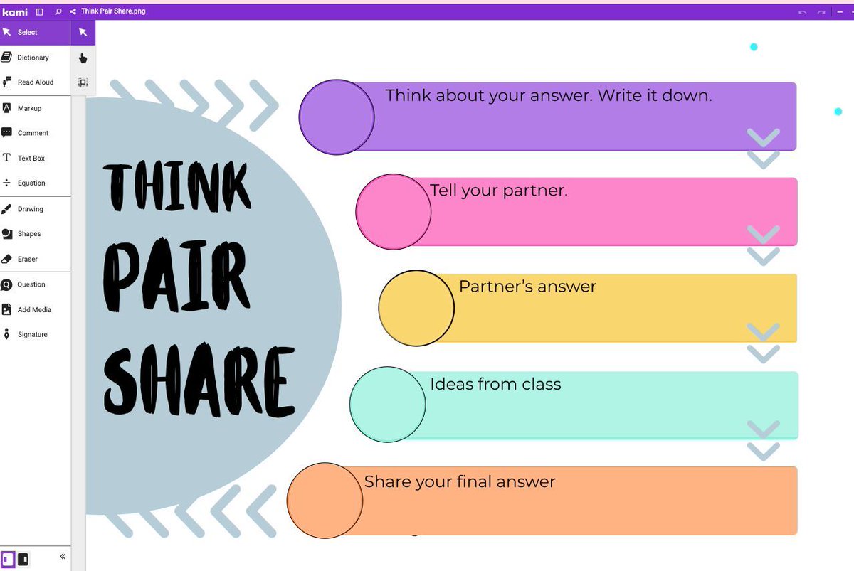 Check out this awesome Think Pair Share template for engaging classroom discussions! 🤔💬 Created in @CanvaEdu. This helps students create a final, stronger answer using evidence and thoughts from classmates. kami.app/uEY-ics-6rr-sAv