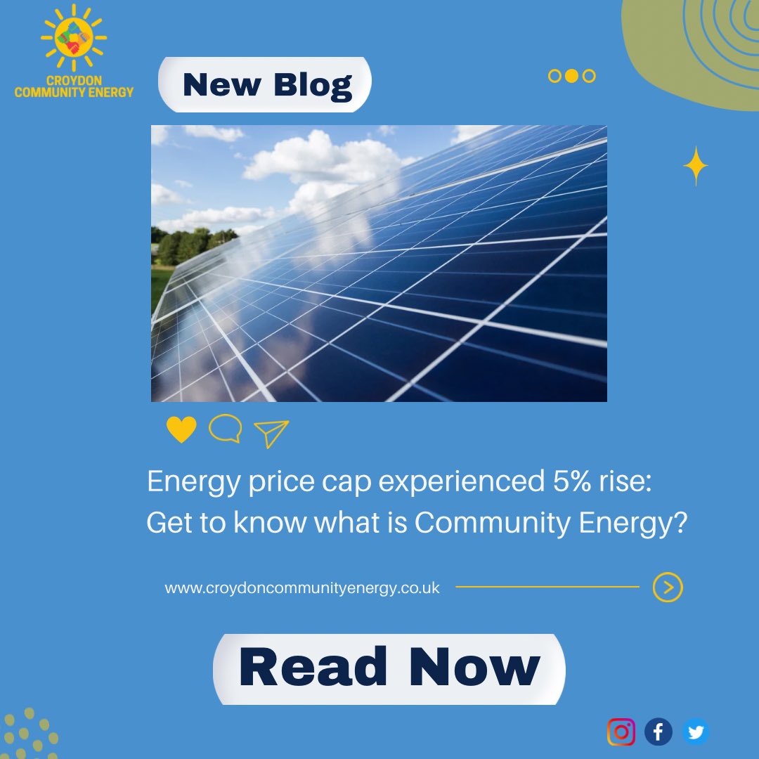 New blog post! ‼️

Community Energy: A Path Away from Rising Energy Prices 📈

Written by our amazing volunteer Tiffany Yiu! Read at croydoncommunityenergy.co.uk/blog

#blog #croydon #communityenergy #pricecap #renewableenergy #solar