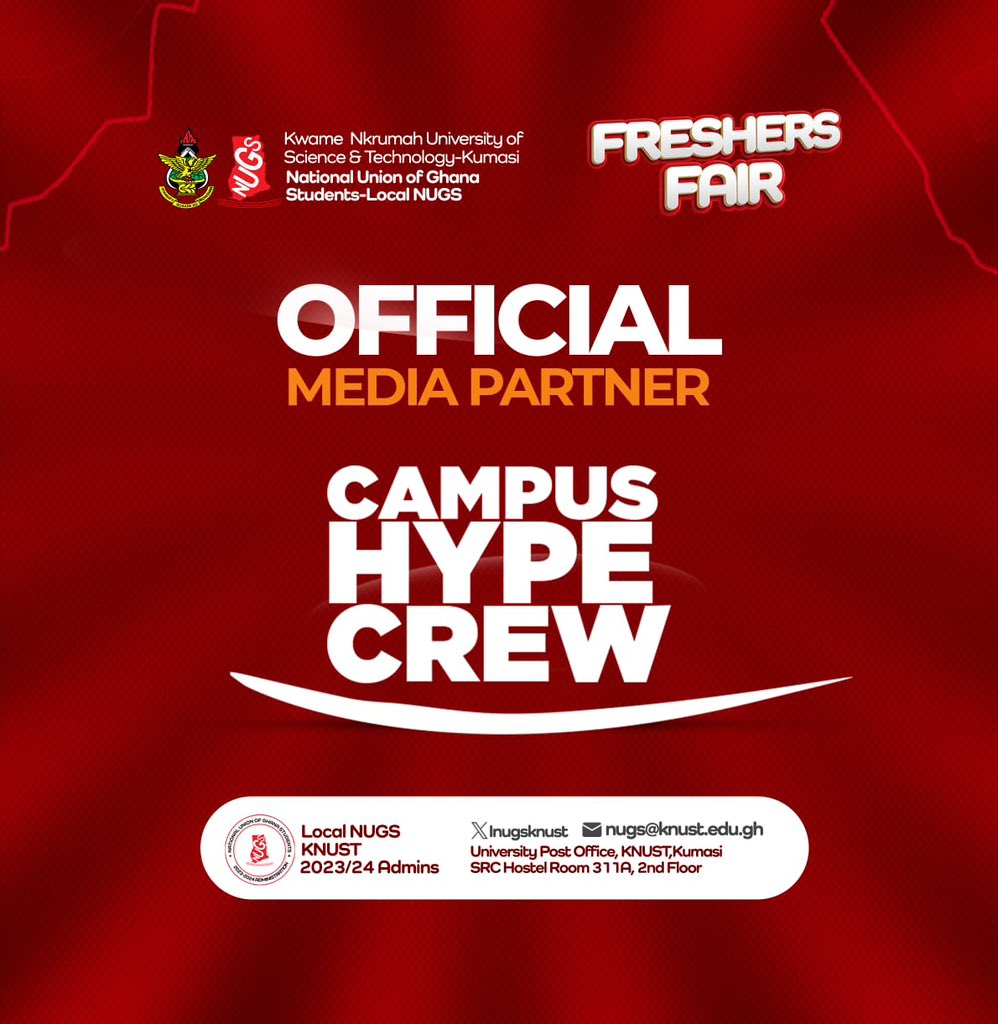 ju_phine's tweet photo. If you want to get a sneak peek into all the excitement and fun at the Fresher's Fair at KNUST, make sure to follow @CampusHypeCrew . They'll be there to capture all the action, bringing you amazing photos and awesome videos.
 #KNUSTFreshersFair #PartyInThePark https://t.co/odF074IbN1