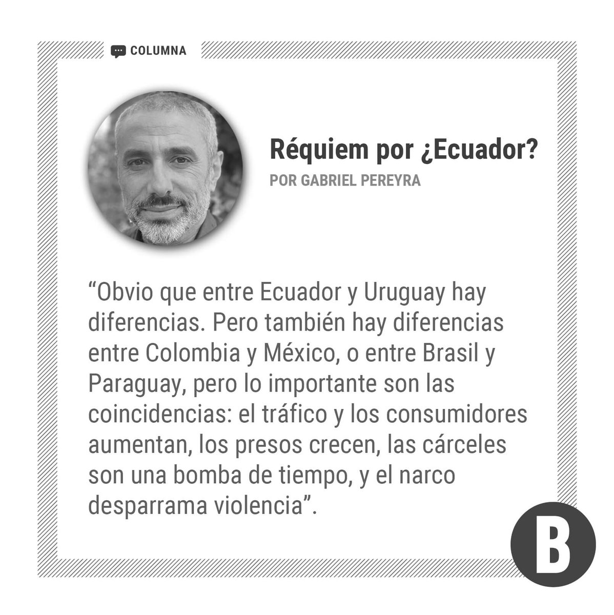 BUSQUEDAonline's tweet image. Réquiem por ¿Ecuador?

🖊 @Gabrielhpereyra

🔗 t.ly/uII3L