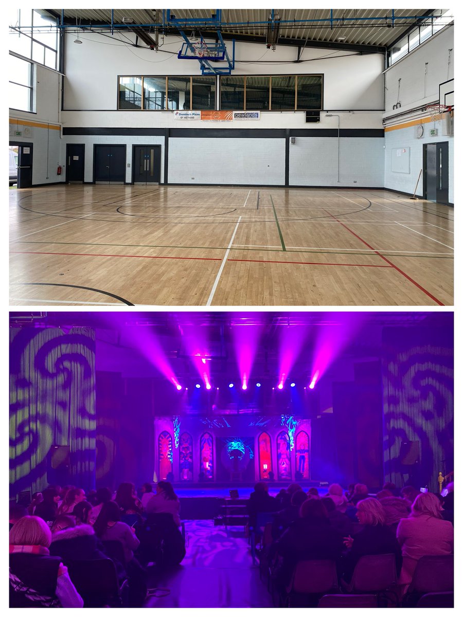 MusicDeptCB's tweet photo. This transformation is not an easy one. It costs money, time, effort and affects the whole school community. Closing night of 'SIX' the musical was an experience we'll never forget! So thank you to everyone who helped to make that happen @Colaistebride @CBtheMusical 💜👯‍♀️👯‍♀️👯‍♀️ https://t.co/2LL7DfM4rS
