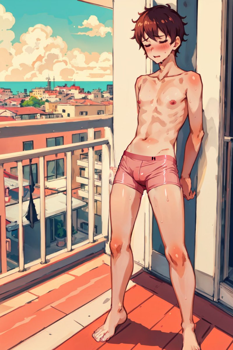 Exhibi_AI_Boy's tweet photo. #aiart #AIboys #AIイラスト #stablediffusion #exhibi #暴露 #露出 https://t.co/SgJgENLcP1