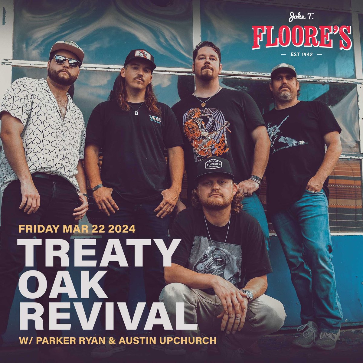 Due to overwhelming demand the @TreatyOakMusic show scheduled for March 22nd will now happen on the outdoor stage with special guests @ParkerRyanMusic & Austin Upchurch. Previously purchased tickets will still be valid. If you need tickets, get yours here: bit.ly/4b3q99M