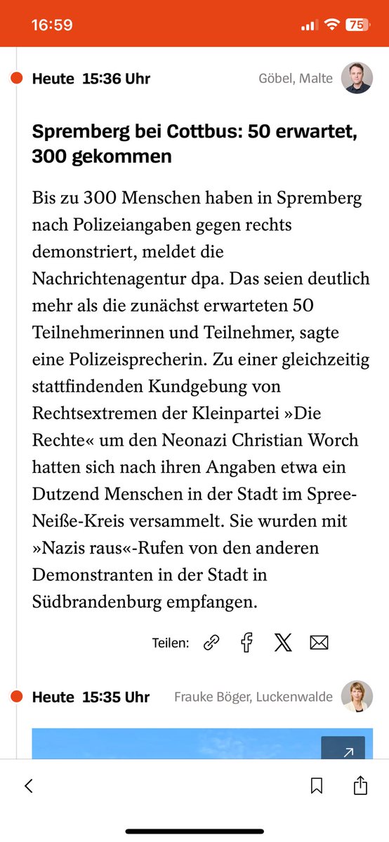 arndhenze's tweet photo. Wenn es um die Verteidigung der Demokratie geht, sind die 300 in #Spremberg und die 600 in #Luckenwalde mindestens so wichtig wie die je 35.000 in Hannover, Dortmund und Frankfurt! #NieWiederIstJetzt https://t.co/7myenGS29H