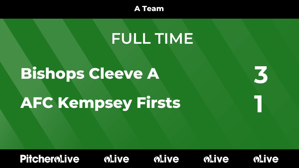 BishopsCleeveFC's tweet photo. FULL TIME: Bishops Cleeve A 3 - 1 AFC Kempsey Firsts
#BISAFC #Pitchero
https://t.co/pt6wgL0xh8 https://t.co/ZYT9gSYmVJ