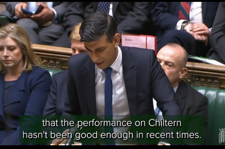 mjspillan's tweet image. Oh dear ⁦@chilternrailway⁩ - ⁦@RishiSunak⁩ is coming to get you     Could you please ask your CEO Paula Vennells to respond?